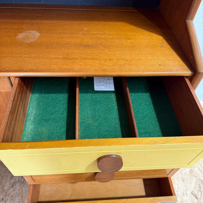 Mid Century Teak Display Cocktail Cabinet Sideboard Double Cupboard and Drawers