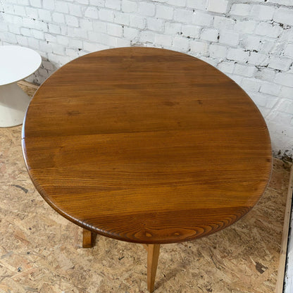 Vintage Ercol Model 610 Blonde Elm & Beech Gateleg Dropleaf Table Seats 4