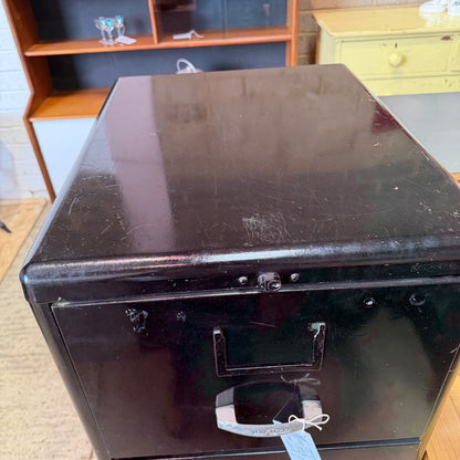 Vintage Mid Century Milners 4 Drawer Steel Filing Cabinet Painted Black