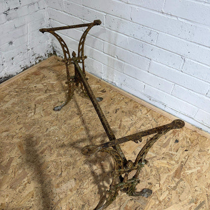 Antique Wrought Iron Ornate Table Base Rusted Patina 3ft