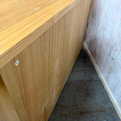 Solid Oak Furnitureland Triple Sideboard Buffet Cabinet 2 Cupboards 3 Drawers