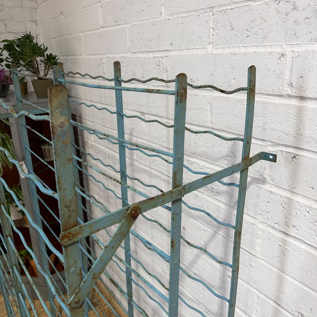 Vintage Industrial Steel Wine Rack, Mid-20thC Approx 120 Bottles Great Patina