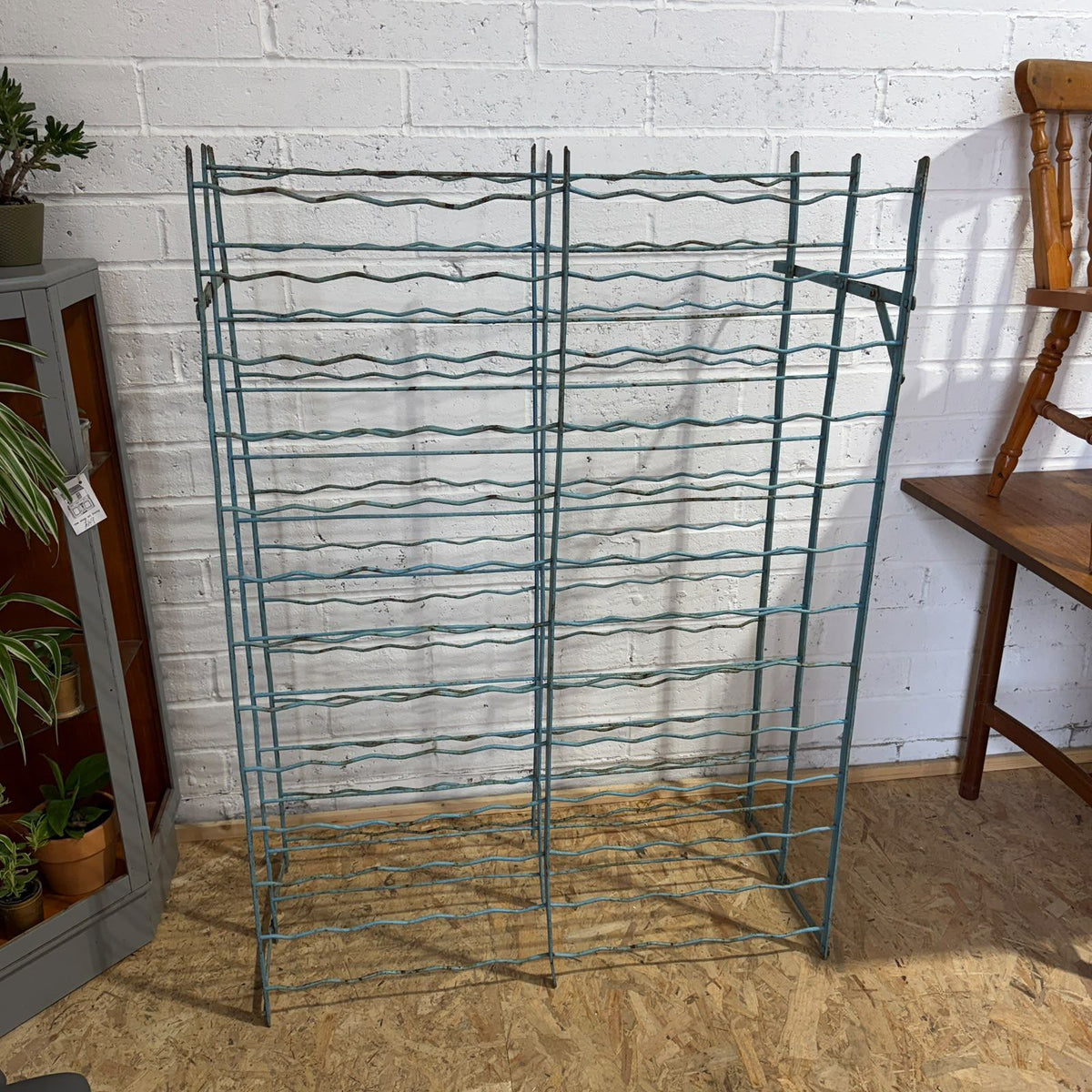 Vintage Industrial Steel Wine Rack, Mid-20thC Approx 120 Bottles Great Patina