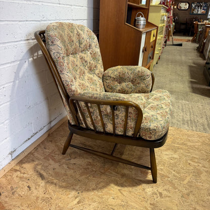 Ercol Jubilee Model 766 Dark Wood Armchair Project Mid Century