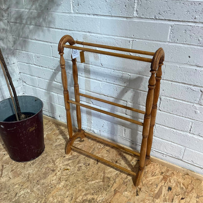 Vintage Symonds Woodcraft Hand Turned Towel Rail Victorian Style