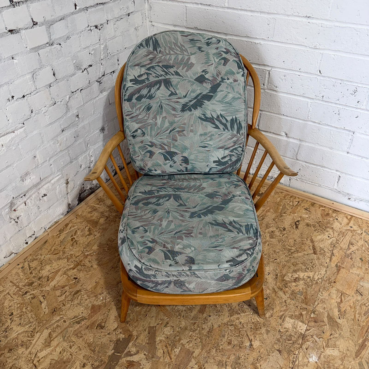 Vintage Ercol Model 203 Low Armchair Blonde Beech Mid Century Modern 1960's