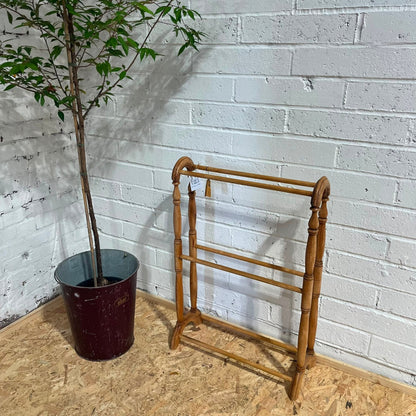 Vintage Symonds Woodcraft Hand Turned Towel Rail Victorian Style