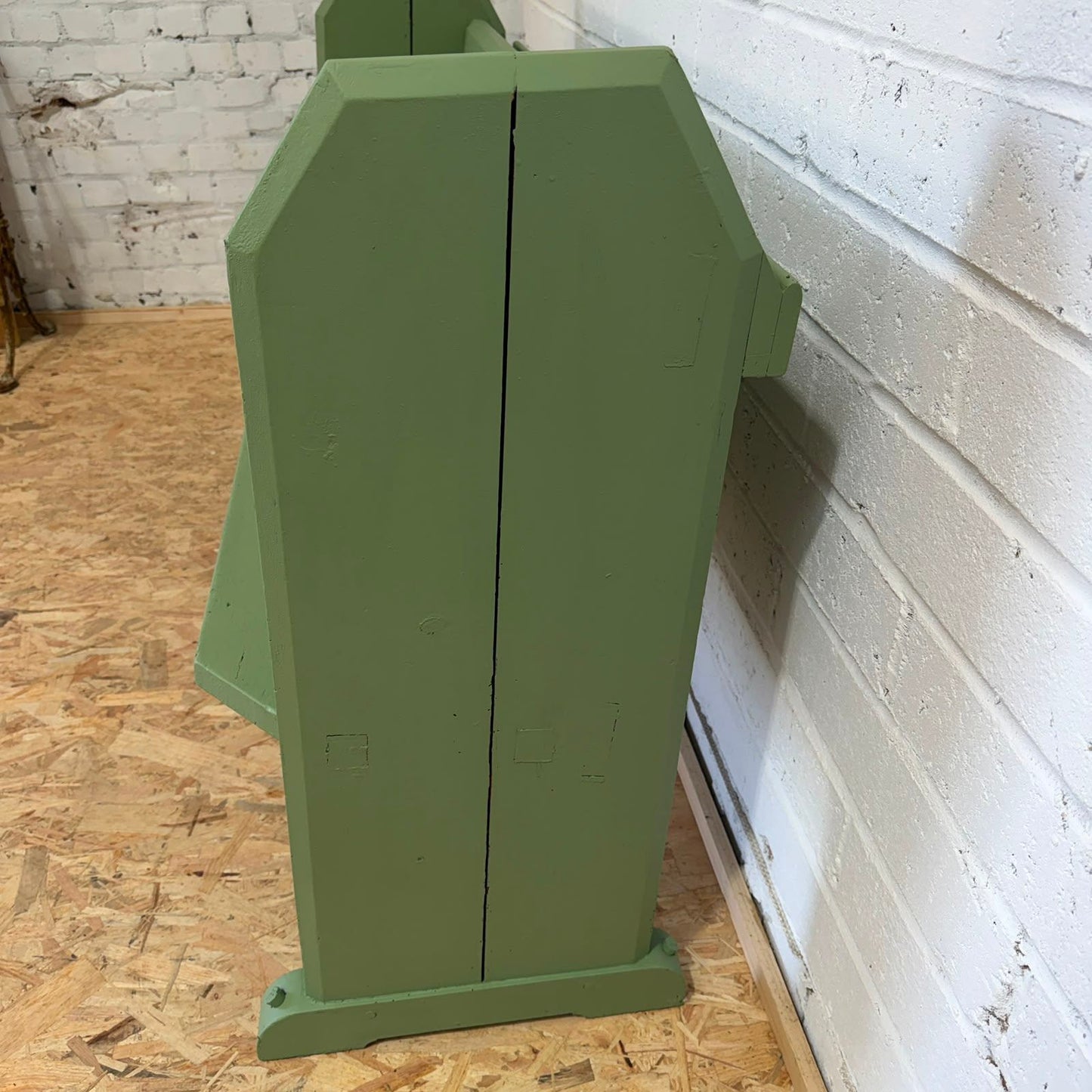 Victorian 19thC Painted Church Pew With Hymnal Rack Solid Great Provenance