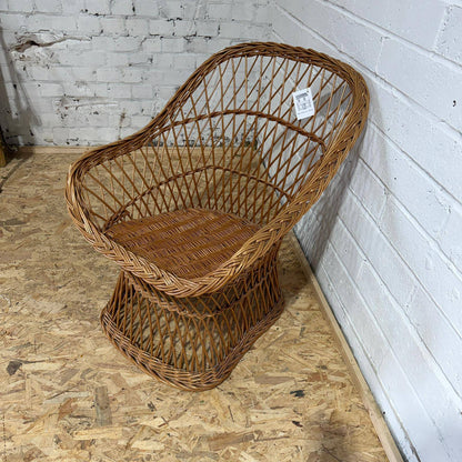 Wicker Low Armchair Curved Back Conservatory