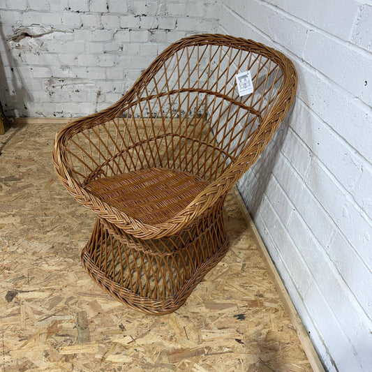 Wicker Low Armchair Curved Back Conservatory