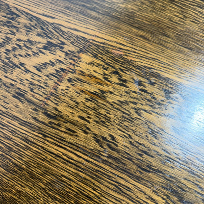Antique Oak Drop Leaf Dining Table Seats 6/8 Turned Legs