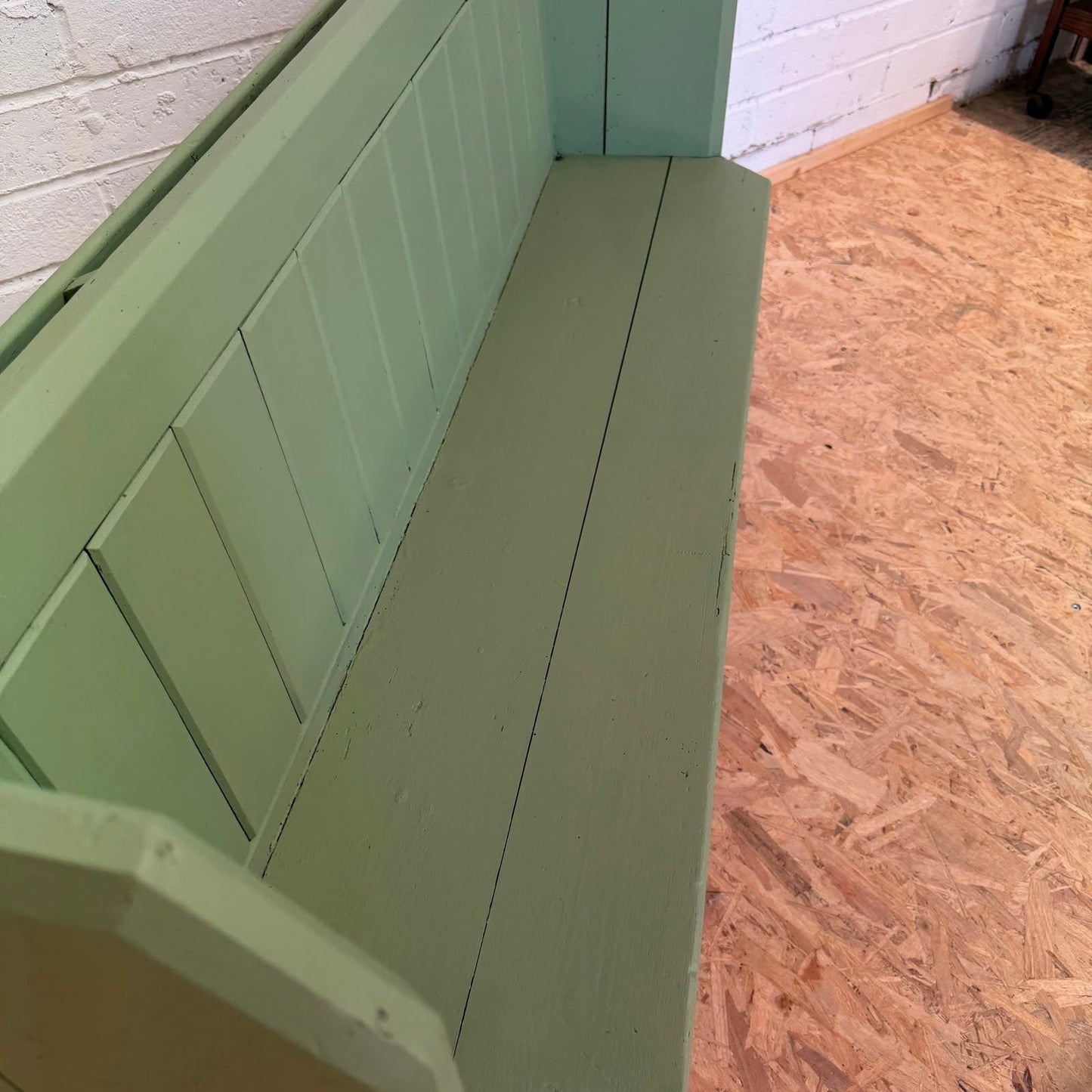 Victorian 19thC Painted Church Pew With Hymnal Rack Solid Great Provenance
