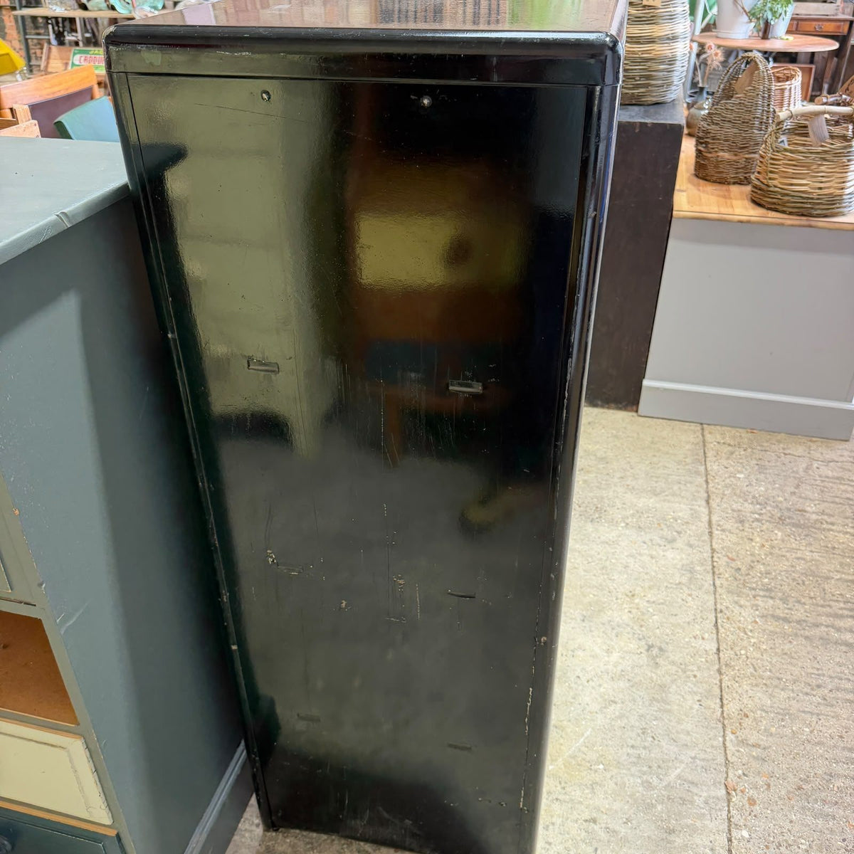 Vintage Mid Century Milners 4 Drawer Steel Filing Cabinet Painted Black