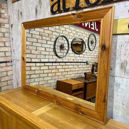 Pine Framed Rectangular Mirror Wall Floor