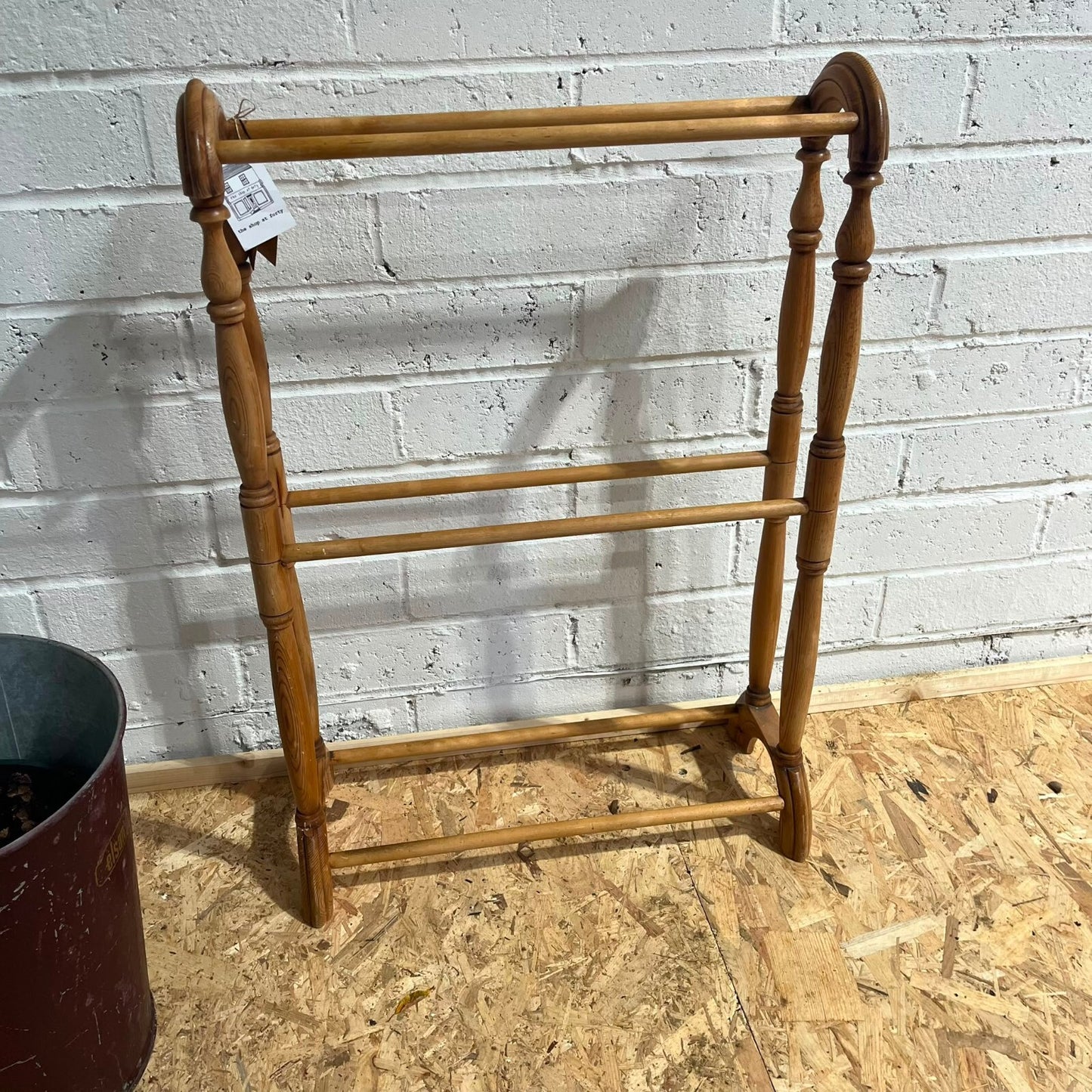 Vintage Symonds Woodcraft Hand Turned Towel Rail Victorian Style