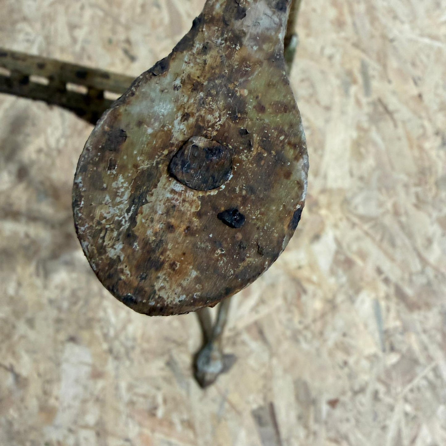 Antique Wrought Iron Ornate Table Base Rusted Patina 3ft