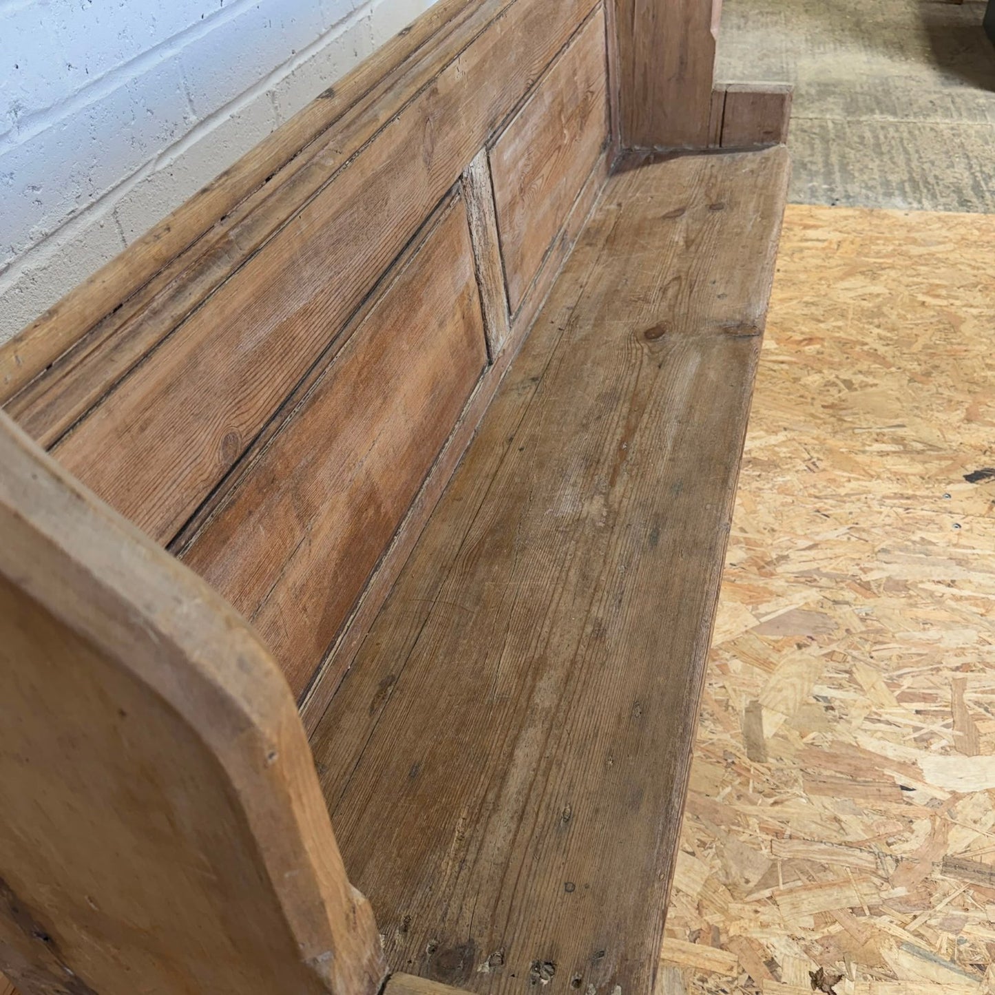 Antique Victorian Pitch Pine Church Chapel Pew 5.5ft Gothic Style