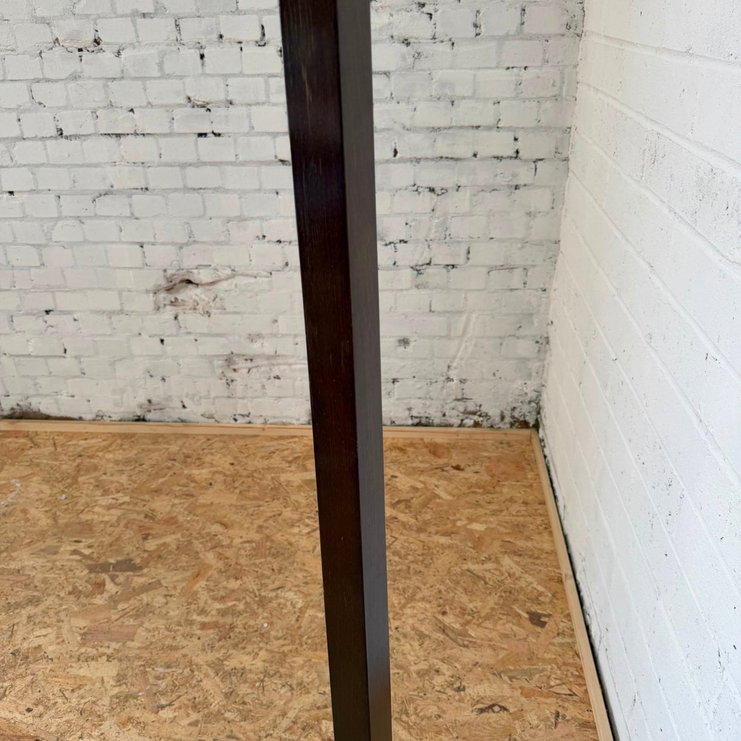Vintage Dark Wood Hat Coat Stand Brass Hooks Classic Design