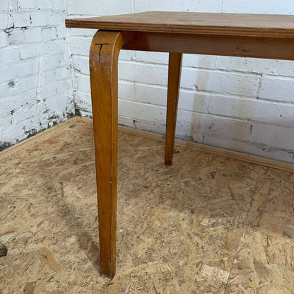 Vintage Esavian Ply Bentwood School Desk Kitchen Dining Table Original Patina