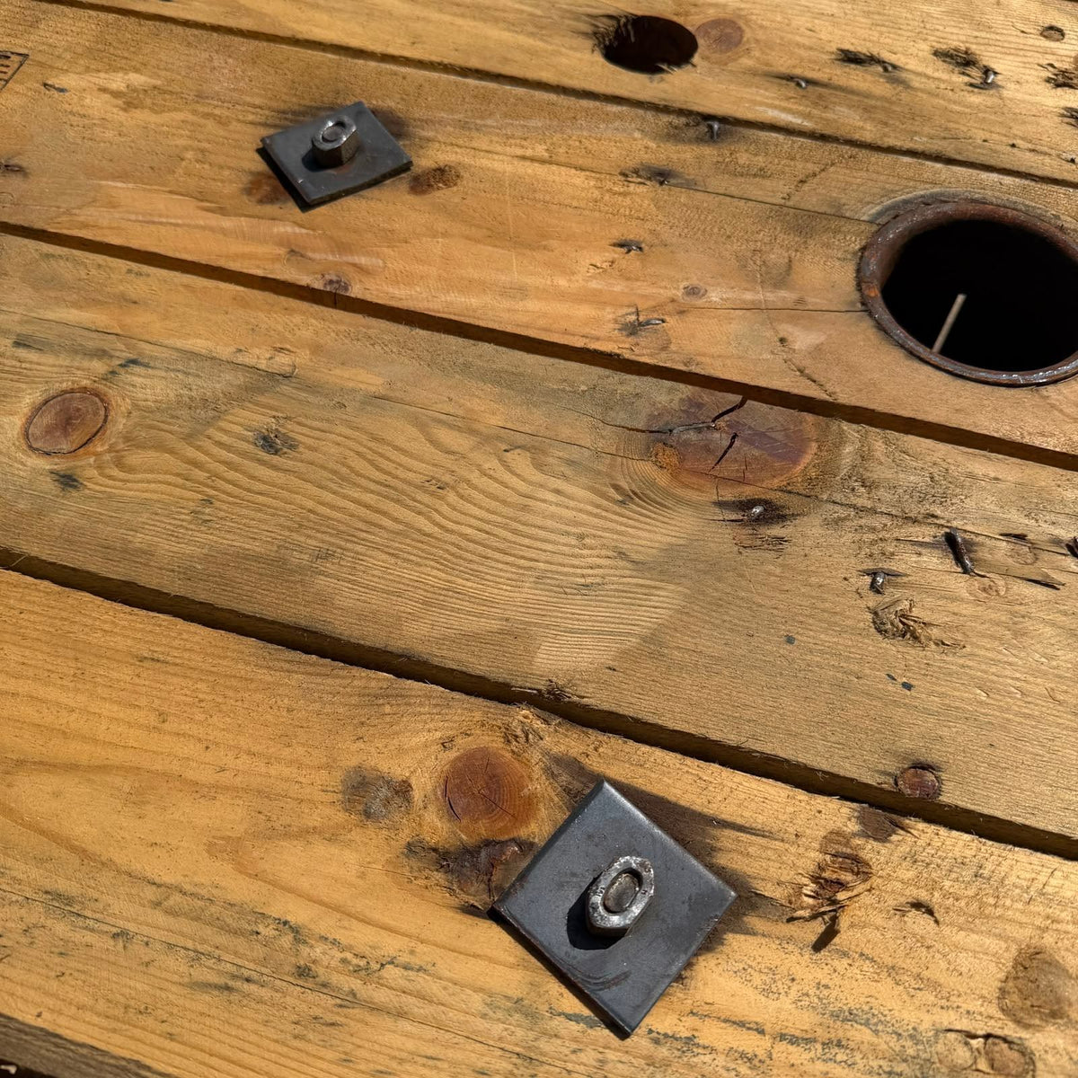 Large Wooden Cable Reel Garden Table Industrial Coffee Table Heavy