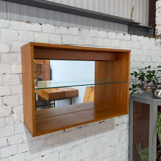 Tapley 33 Floating Wall Mounted Glazed Display Cabinet Glass Shelf Light