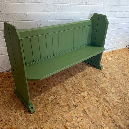 Victorian 19thC Painted Church Pew With Hymnal Rack Solid Great Provenance