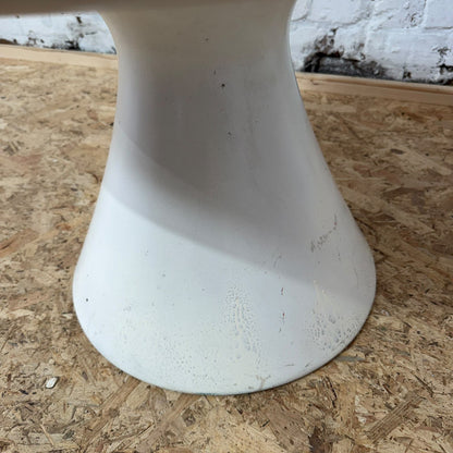 Retro Arkana Bath Tulip White Laminate Side Coffee Table Mid Century