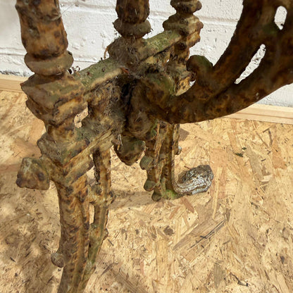Antique Wrought Iron Ornate Table Base Rusted Patina 3ft