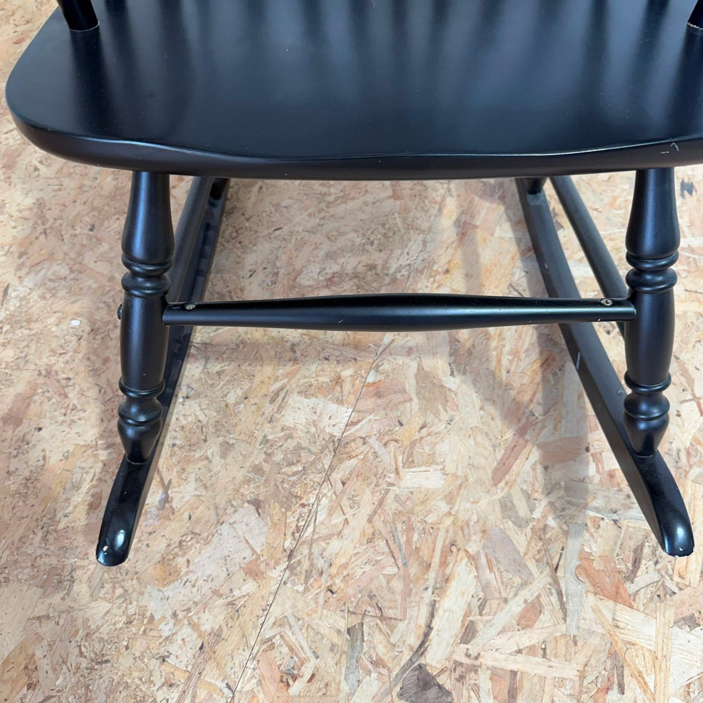 Black Painted Rocking Chair Nursing Story Chair Stick Back Turned Legs