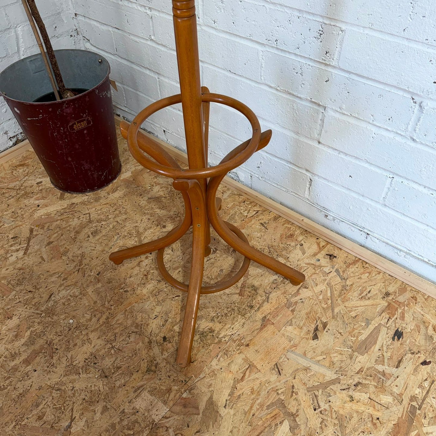 Vintage Bentwood Hat Umbrella Stand Coat Rack 6 Hooks