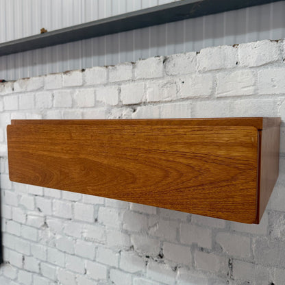 Tapley 33 Mid Century Floating Wall Single Drawer Unit Teak With Wall Fixing