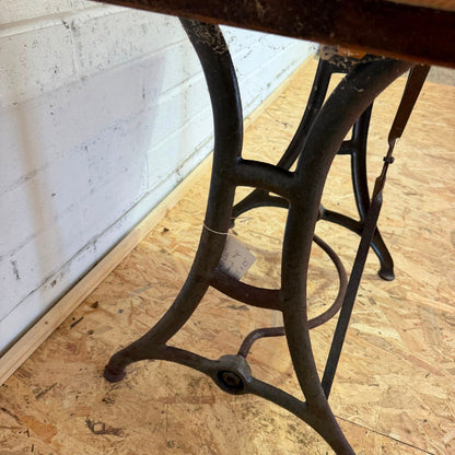 Singer Sewing Table Reclaimed Pine 4 Plank Top Console Table Kitchen Seat 2