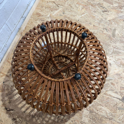 Bamboo Puff Ball Lobster Pot Side Table Foot Stool Low Seat
