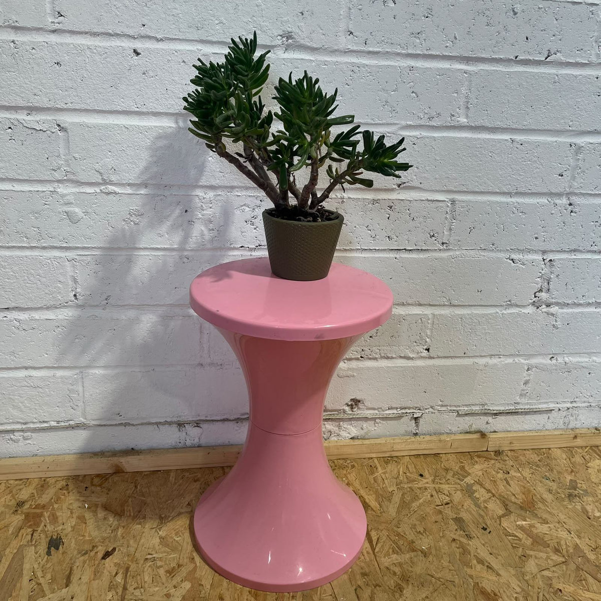 Vintage Retro Tam Tam Stool Pink Plant Stand Side Table Storage