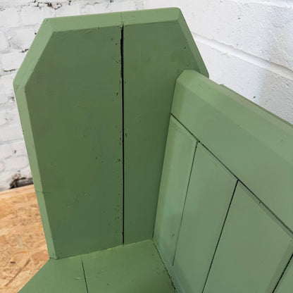 Victorian 19thC Painted Church Pew With Hymnal Rack Solid Great Provenance