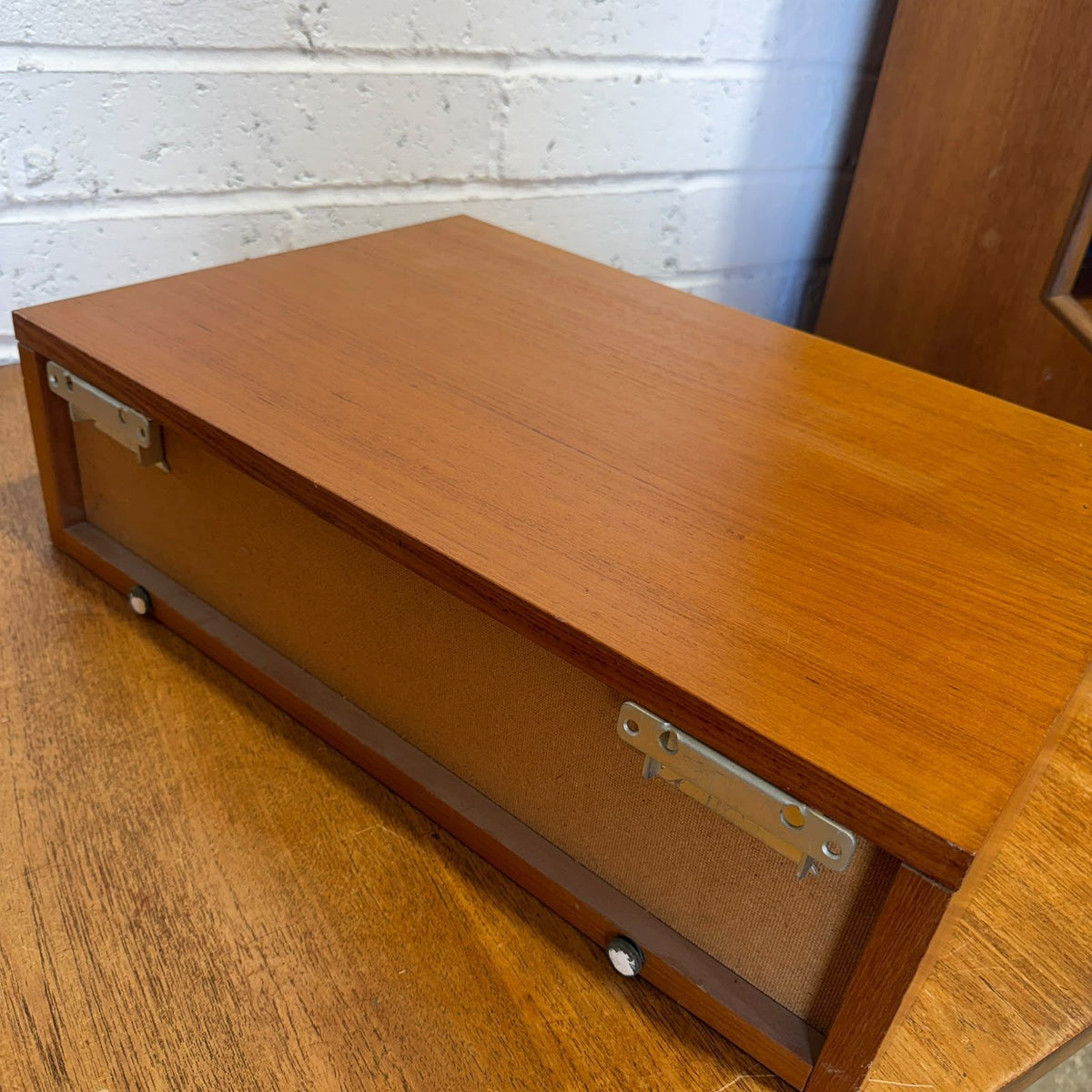 Tapley 33 Mid Century Floating Wall Single Drawer Unit Teak With Wall Fixing