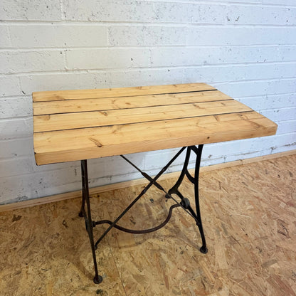 Singer Sewing Table Reclaimed Pine 4 Plank Top Console Table Kitchen Seat 2