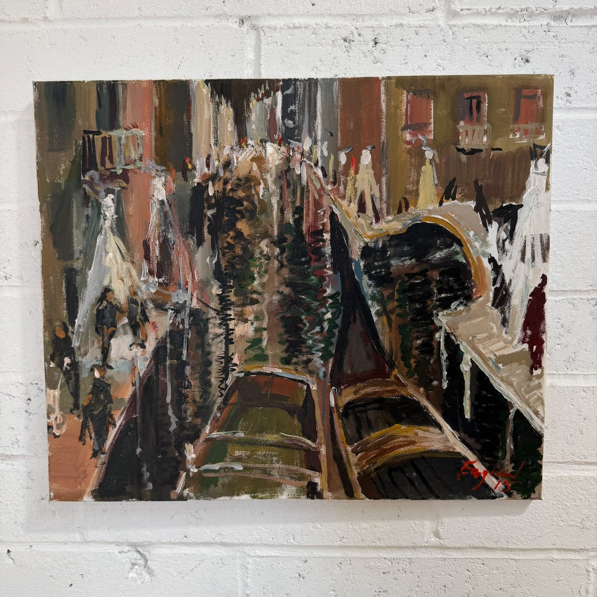 Frederick J. England– Venetian Canal Scene, 2015 –Original Oil on Canvas, Signed