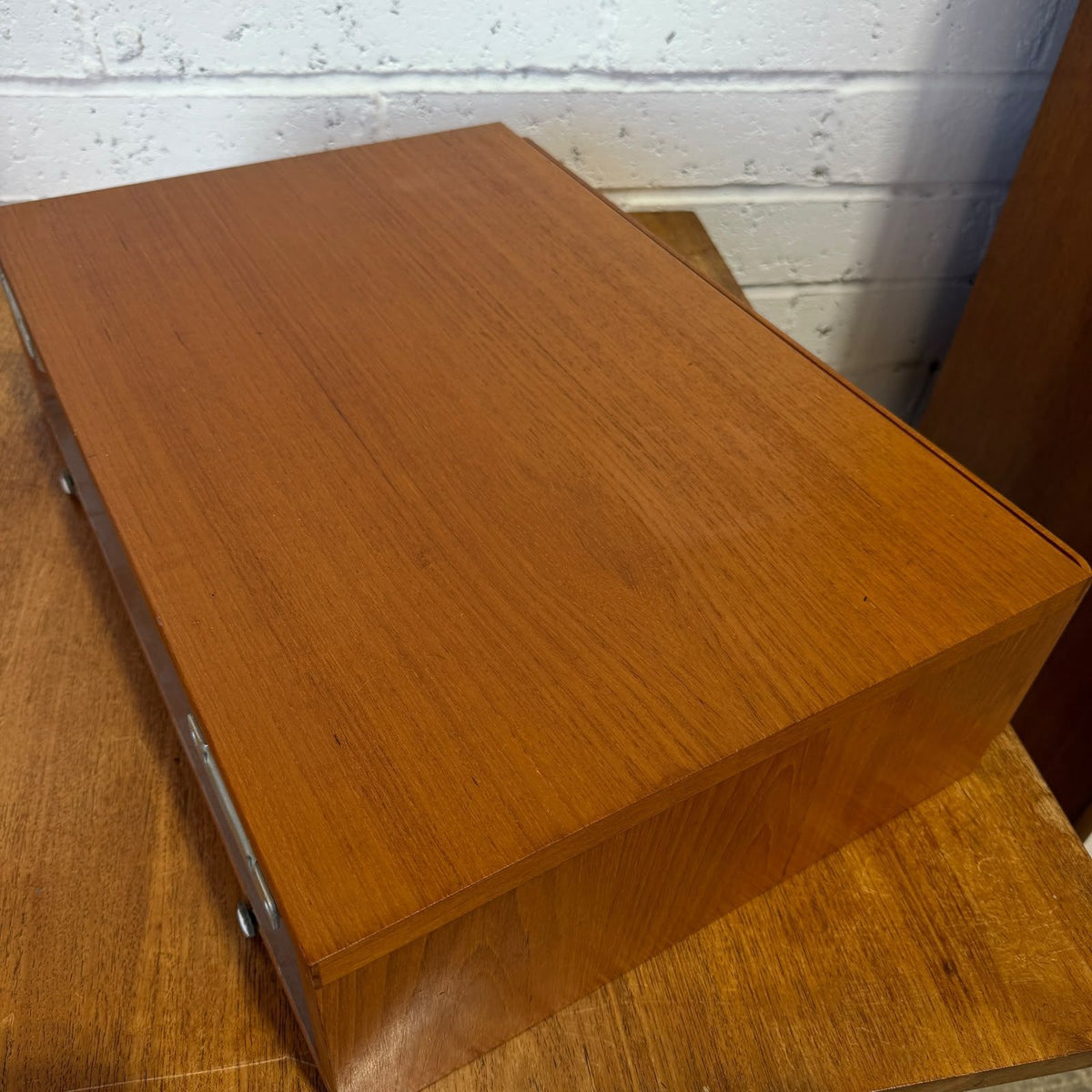 Tapley 33 Mid Century Floating Wall Single Drawer Unit Teak With Wall Fixing