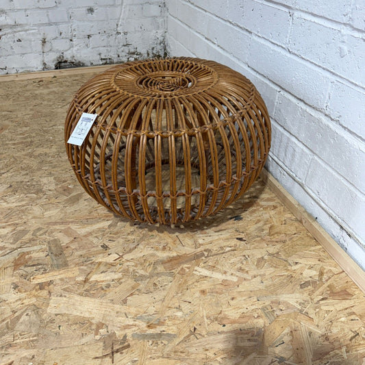 Bamboo Puff Ball Lobster Pot Side Table Foot Stool Low Seat