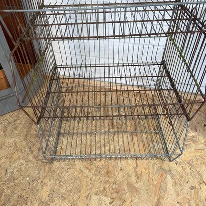 Rustic Graduated Wire Metal Stacking Open Basket Shelving Rack Unit 5 Baskets