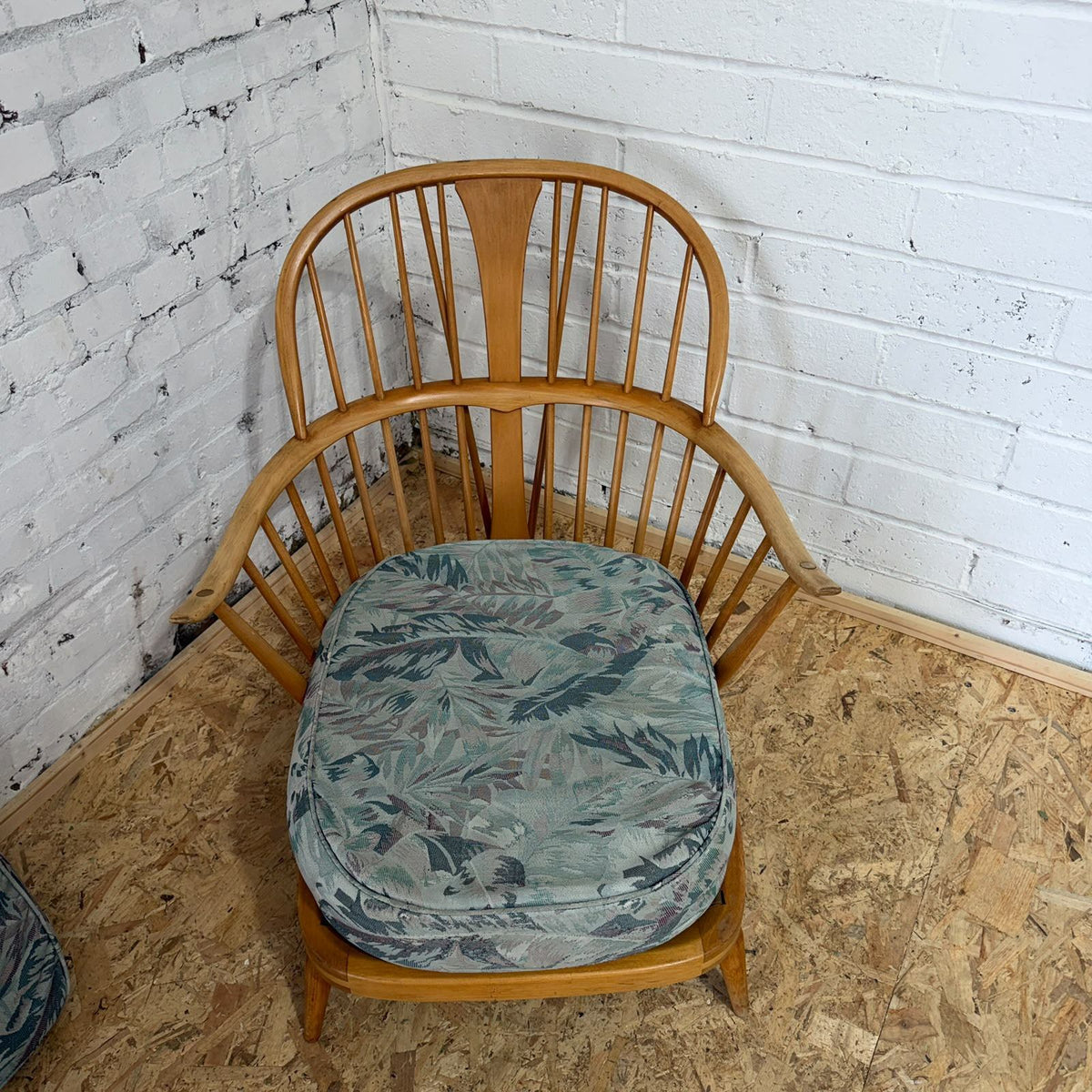 Vintage Ercol Model 203 Low Armchair Blonde Beech Mid Century Modern 1960's