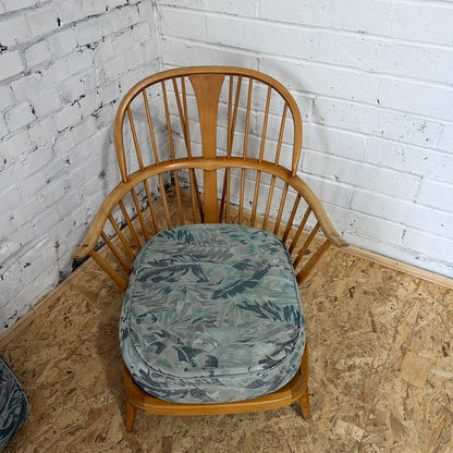 Vintage Ercol Model 203 Low Armchair Blonde Beech Mid Century Modern 1960's
