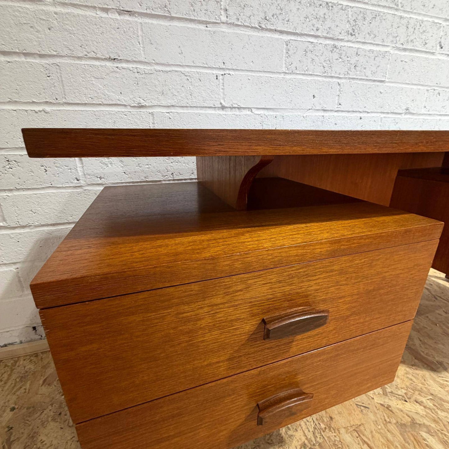 Mid Century G Plan Quadrille Dressing Table Desk Sideboard Two Drawers Cupboard