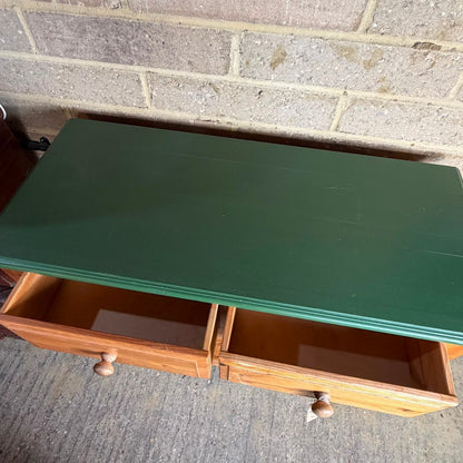Vintage Pine Hallway Console Table 2 Drawers Shelf Under Farrow & Ball Beverly
