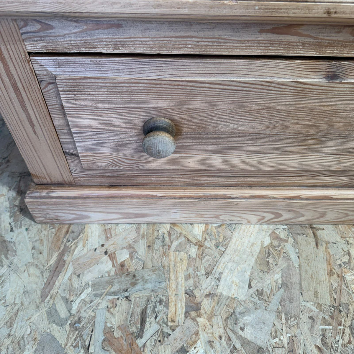 Vintage Pine Small Double Wardrobe Over Single Drawer Hanging Rail Knob Handles