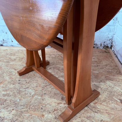 Vintage Ercol Model 610 Blonde Elm & Beech Gateleg Dropleaf Table Seats 4