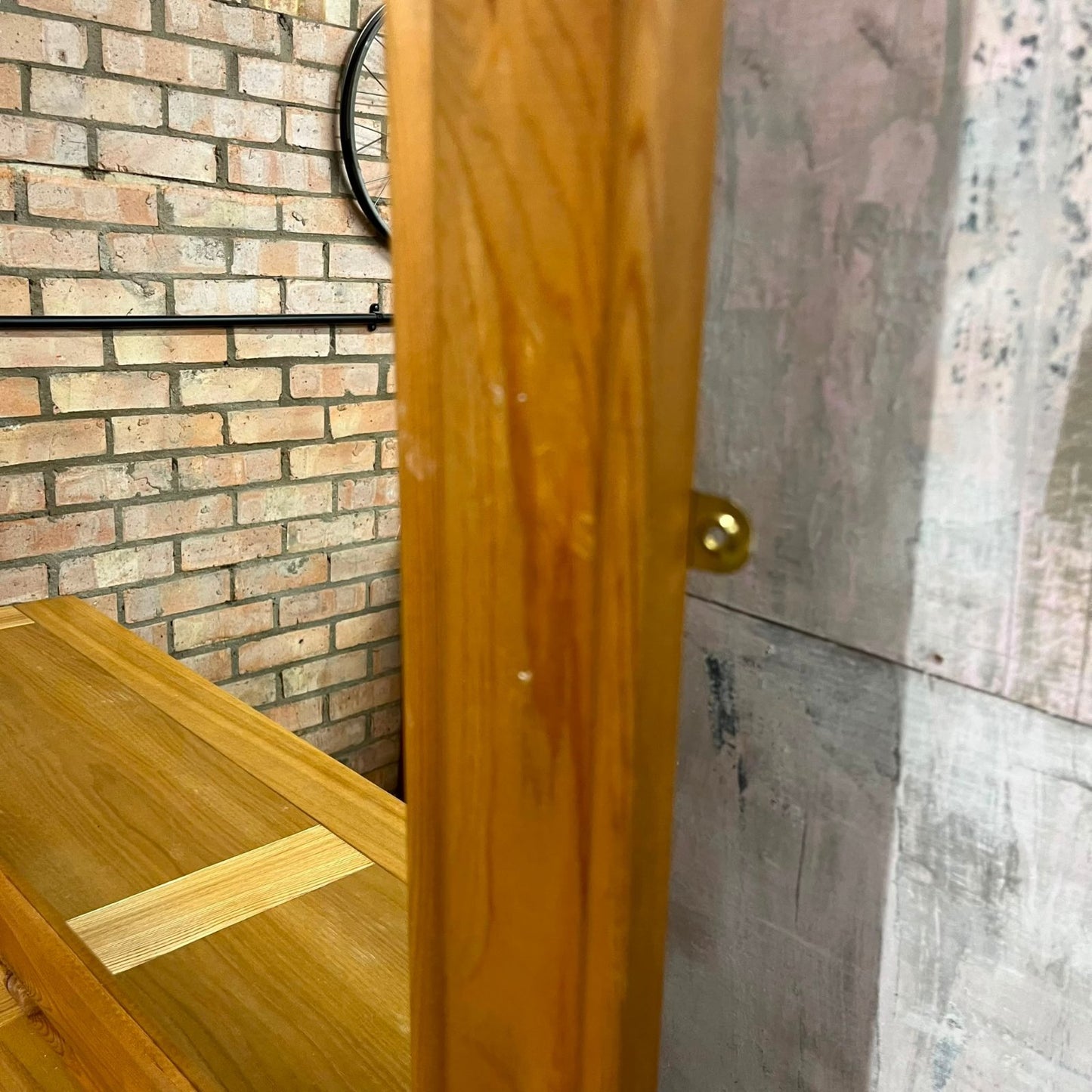 Pine Framed Rectangular Mirror Wall Floor