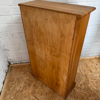 Rustic Pine Bookcase 2 Shelves Aged Patina Plinth
