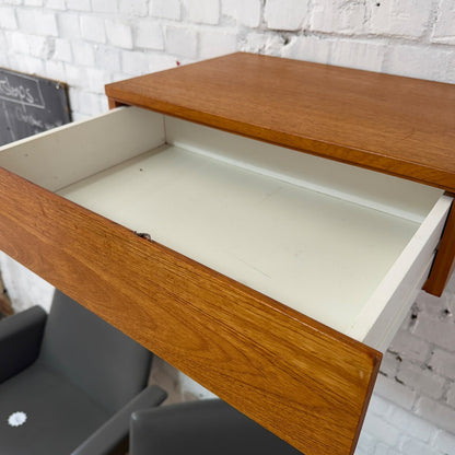 Tapley 33 Mid Century Floating Wall Single Drawer Unit Teak With Wall Fixing